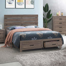  Coaster Furniture Brantford 207040Q Wood Queen Storage Panel Bed - Barrel Oak IMAGE 4