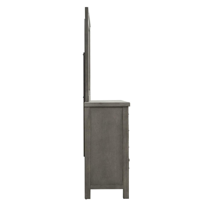 Liberty Furniture Industries Inc. Modern Farmhouse 406-BR-DM Dresser & Mirror - Charcoal IMAGE 4