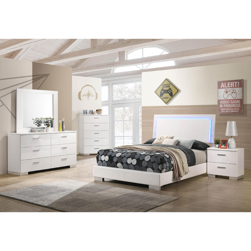  Coaster Furniture Felicity 203500F Wood Full LED Panel Bed - White High Gloss IMAGE 12