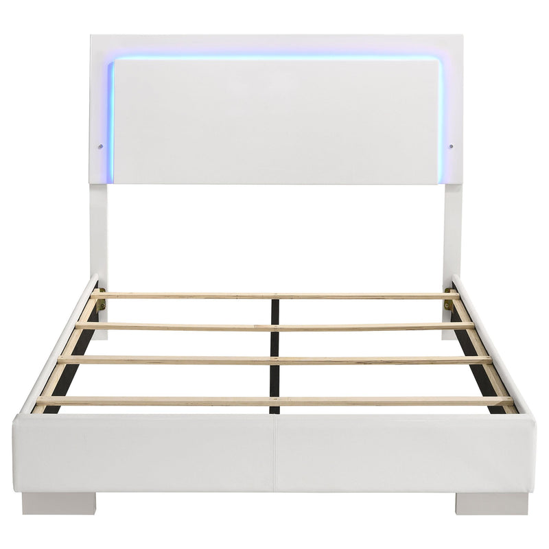  Coaster Furniture Felicity 203500F Wood Full LED Panel Bed - White High Gloss IMAGE 3