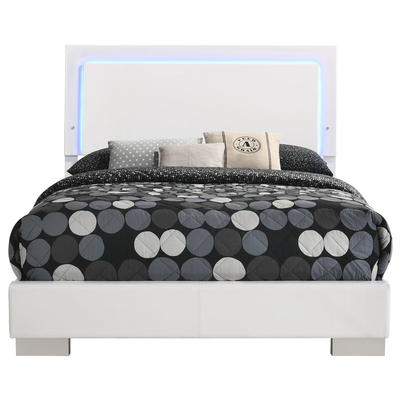  Coaster Furniture Felicity 203500F Wood Full LED Panel Bed - White High Gloss IMAGE 4