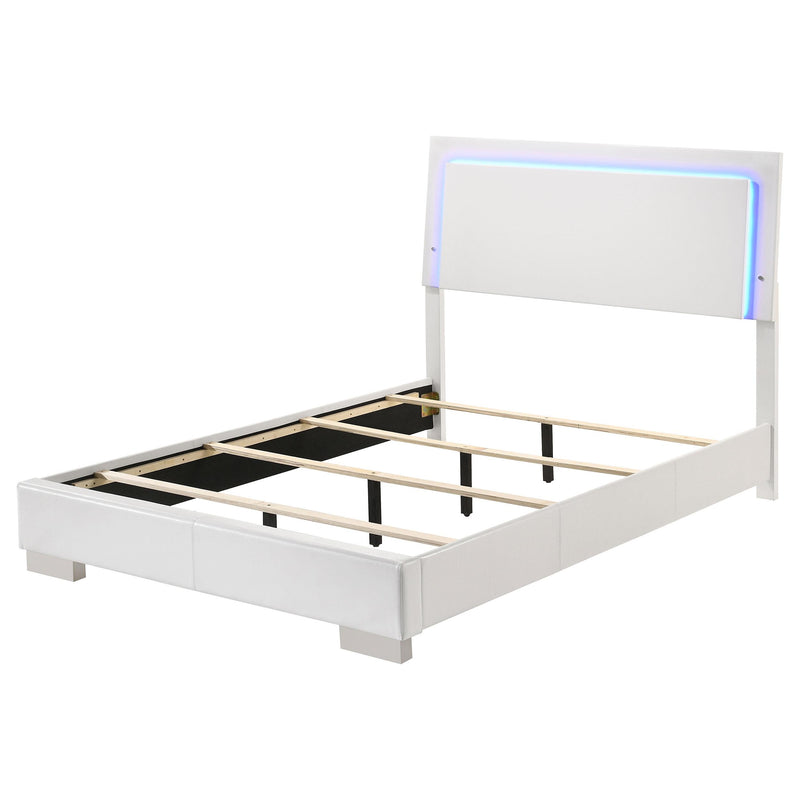  Coaster Furniture Felicity 203500F Wood Full LED Panel Bed - White High Gloss IMAGE 5