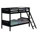  Coaster Furniture Littleton 405051BLK Wood Twin Over Twin Bunk Bed - Black IMAGE 4