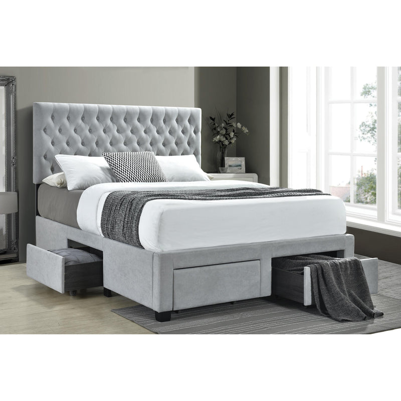 Coaster Furniture Soledad 305878F Upholstered Full Storage Panel Bed - Light Grey IMAGE 2