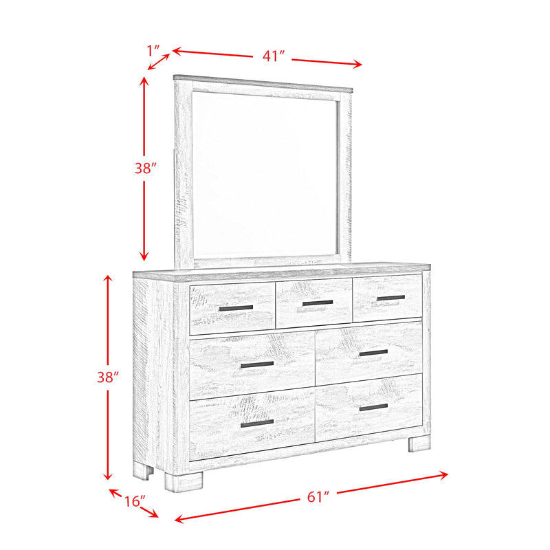 Elements International Millers Cove 6-Drawer Dresser with Mirror MC300DRMR IMAGE 12