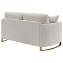  Coaster Furniture Corliss 508822 Upholstered Curved Track Arm Loveseat - Beige IMAGE 6