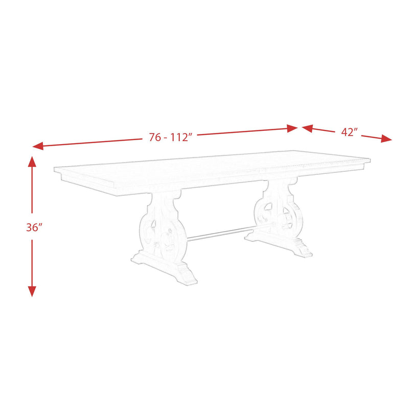 Elements International Stone DST190CDTB Counter Height Dining Table - Smokey Walnut IMAGE 10