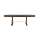 Elements International Stone DST190CDTB Counter Height Dining Table - Smokey Walnut IMAGE 2
