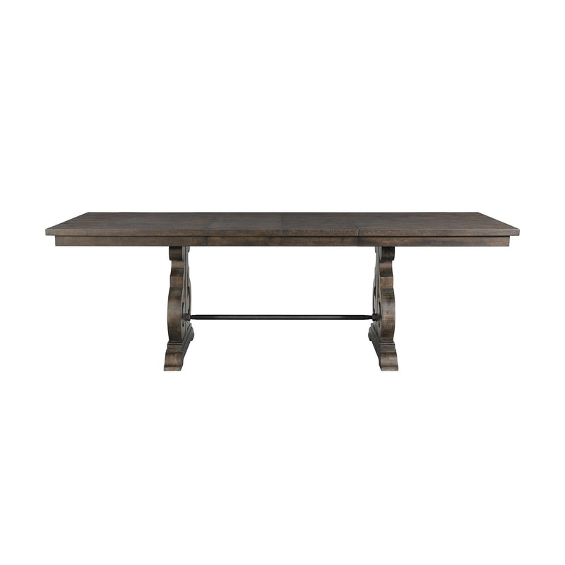 Elements International Stone DST190CDTB Counter Height Dining Table - Smokey Walnut IMAGE 2