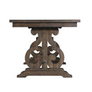 Elements International Stone DST190CDTB Counter Height Dining Table - Smokey Walnut IMAGE 3