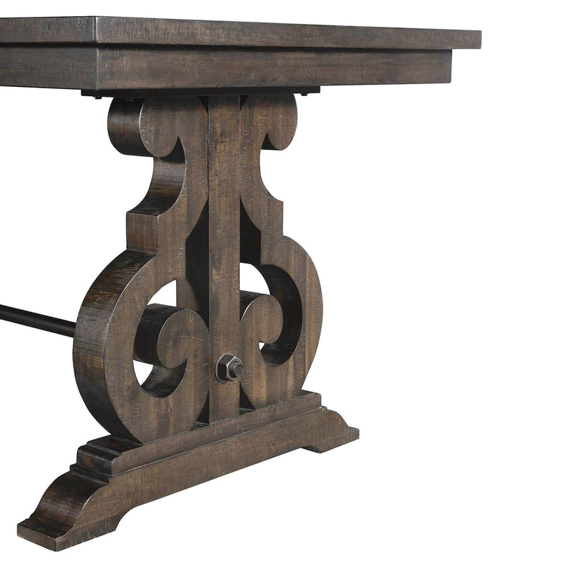 Elements International Stone DST190CDTB Counter Height Dining Table - Smokey Walnut IMAGE 7