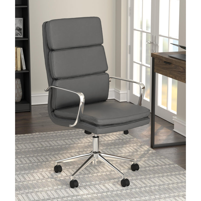  Coaster Furniture Ximena 801745 Upholstered Adjustable High Back Office Chair - Grey IMAGE 7
