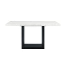  Elements International Valentino CVL500CTTB Counter Height Dining Table - White Marble IMAGE 2