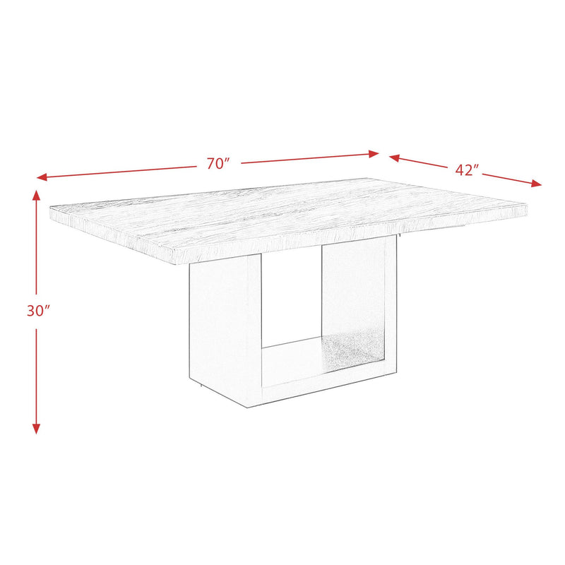 Elements International Valentino CVL500DTB Dining Table - White Marble IMAGE 10