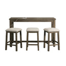  Elements International Stone 4 pc Counter Height Dinette - Gray IMAGE 2