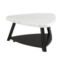  Elements International Trinity CTN100CT White Marble Top Coffee Table IMAGE 1