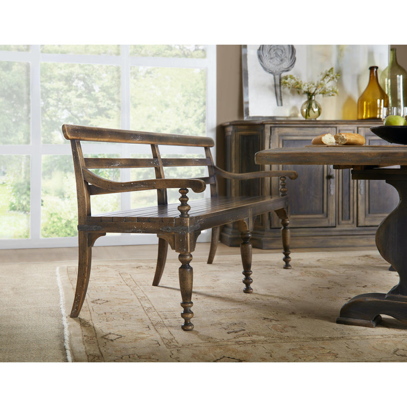 Hooker Furniture 5960-75315-BRN Hill Country Helotes Dining Bench IMAGE 3