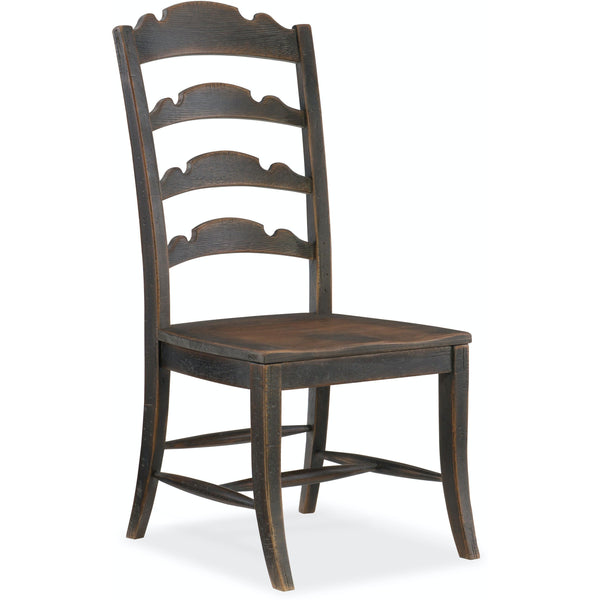 Hooker Furniture 5960-75310-BLK Hill Country Twin Sisters Ladderback Side Chair IMAGE 1