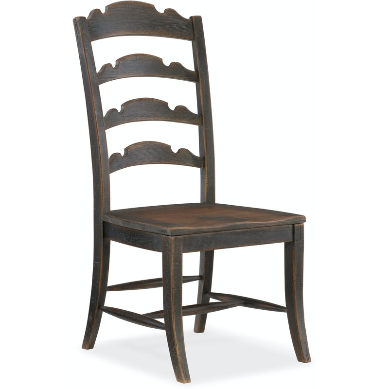 Hooker Furniture 5960-75310-BLK Hill Country Twin Sisters Ladderback Side Chair IMAGE 1
