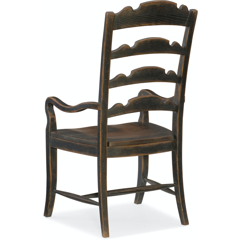 Hooker Furniture 5960-75300-BLK Hill Country Twin Sisters Ladderback Arm Chair IMAGE 2