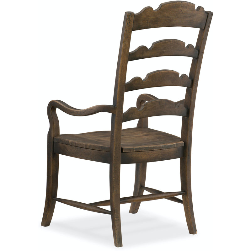 Hooker Furniture 5960-75300-BRN Hill Country Twin Sisters Ladderback Arm Chair IMAGE 2