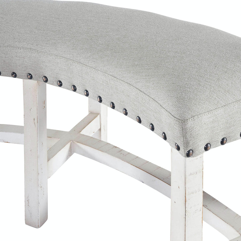 Elements International Condesa White Bench IMAGE 2