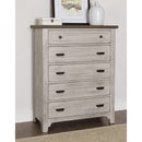  LMCo Home Bungalow 741-115 5 Drawer Chest - Dover Grey Two Tone IMAGE 3