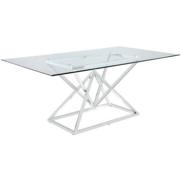  Coaster Furniture Beaufort 109451 Rectangular 71-inch Glass Top Dining Table - Chrome IMAGE 1