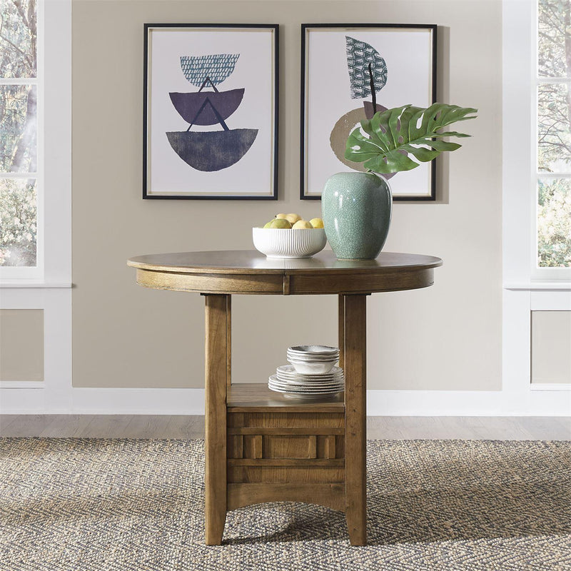 Liberty Furniture Industries Inc. Oval Santa Rosa II Counter Height Dining Table with Pedestal Base 227-CD-PUB IMAGE 9