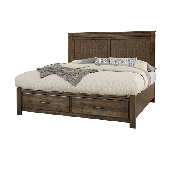 Artisan & Post Cool Rustic 170 Queen Mansion Bed with Footboard Storage - Mink IMAGE 1