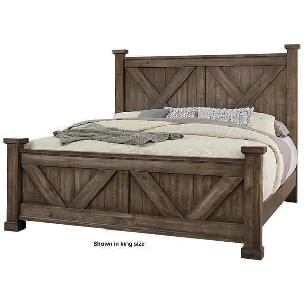Artisan & Post Cool Rustic 170 Queen X Bed with X Footboard - Mink IMAGE 1