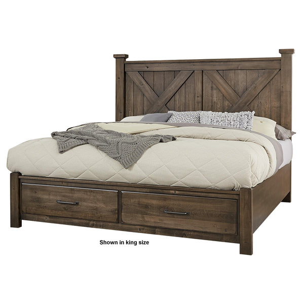 Artisan & Post Cool Rustic 170 Queen X Bed with Footboard Storage - Mink IMAGE 1