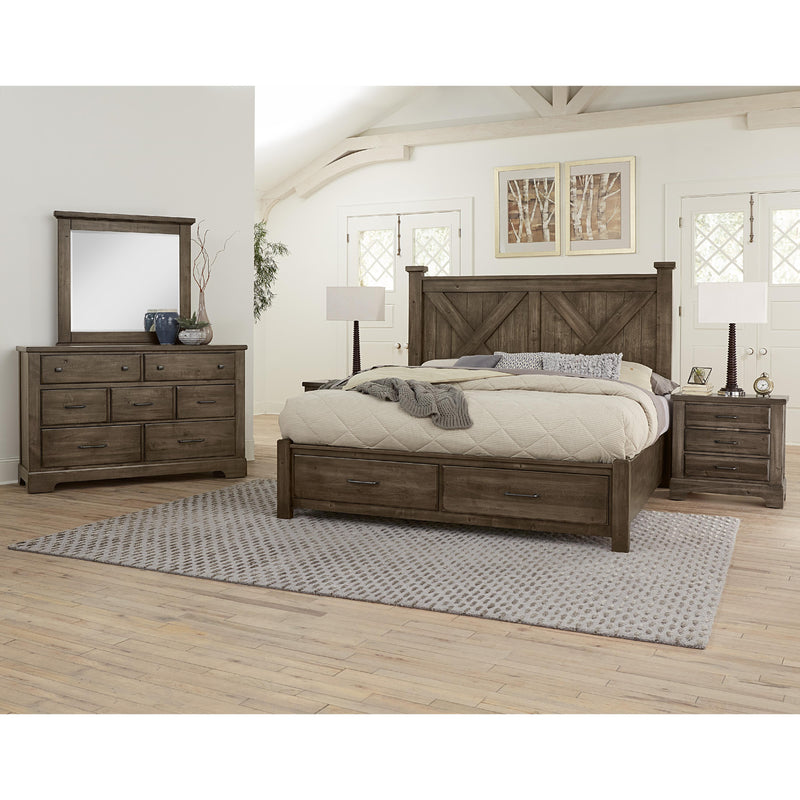 Artisan & Post Cool Rustic 170 Queen X Bed with Footboard Storage - Mink IMAGE 2
