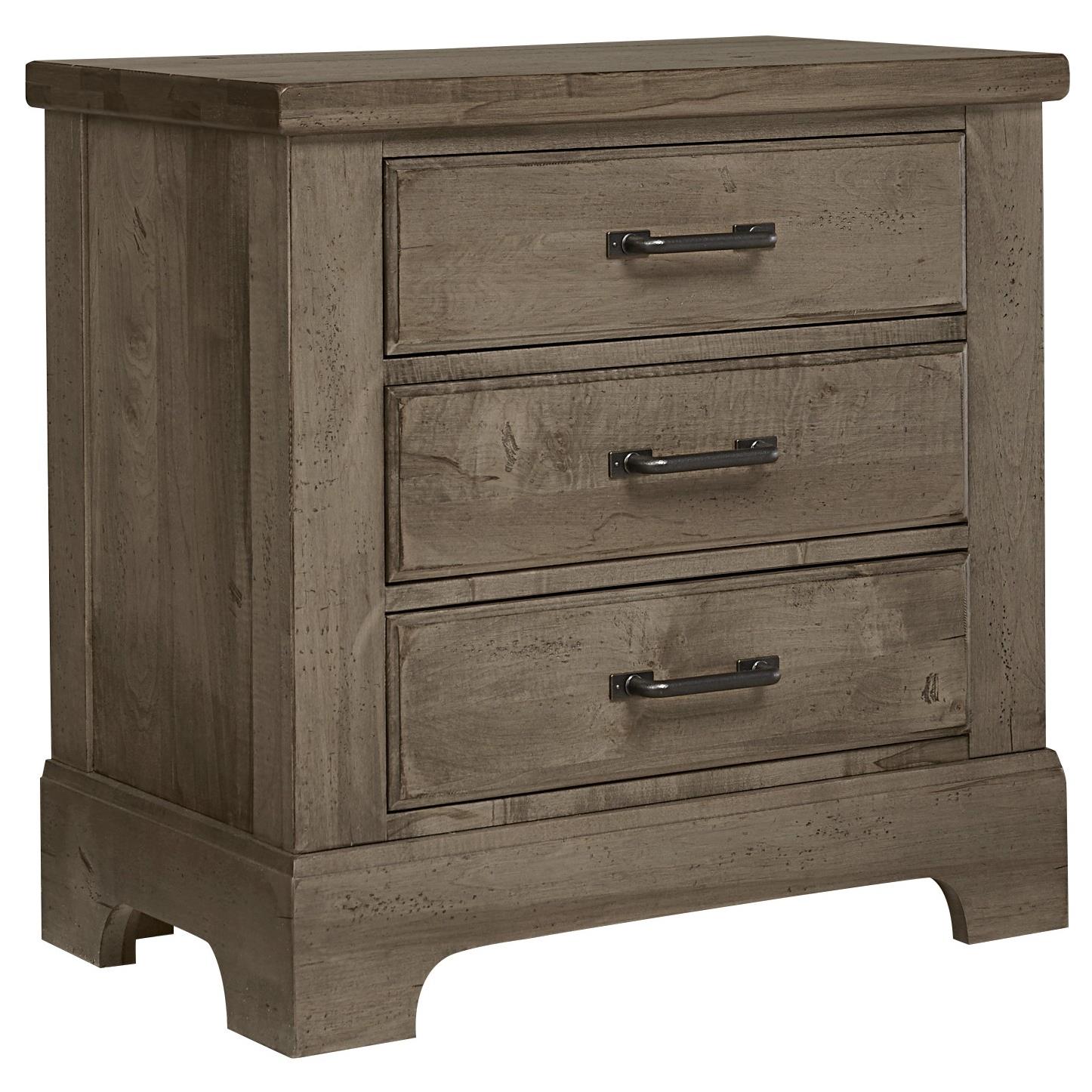 Artisan & Post Cool Rustic 172-227 3 Drawer Night Stand - Stone Grey