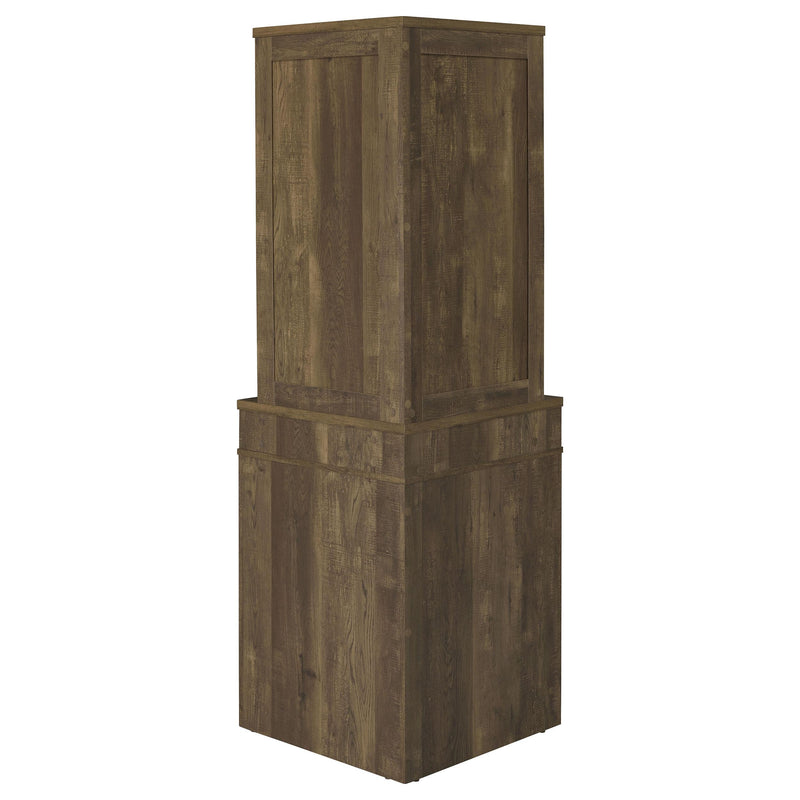 Coaster Furniture Alviso 182303 1-Drawer Corner Home Bar Wine Cabinet - Rustic Oak IMAGE 6