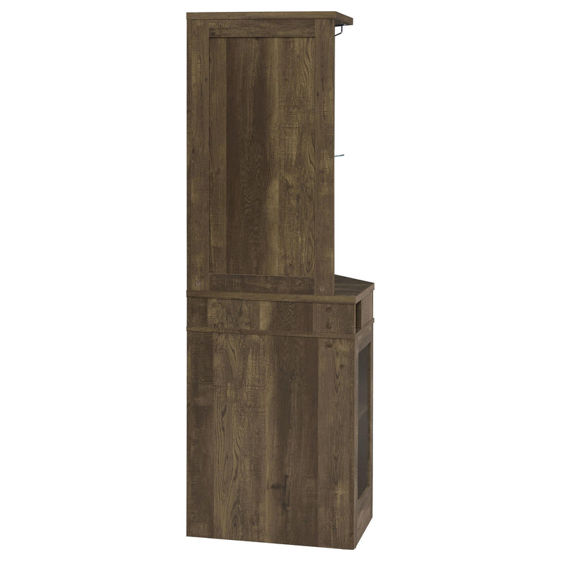 Coaster Furniture Alviso 182303 1-Drawer Corner Home Bar Wine Cabinet - Rustic Oak IMAGE 7