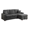Homelegance McCafferty 9916DG*SC 2 pc Sectional with Pull-out Bed and Right Chaise with Hidden Storage IMAGE 2