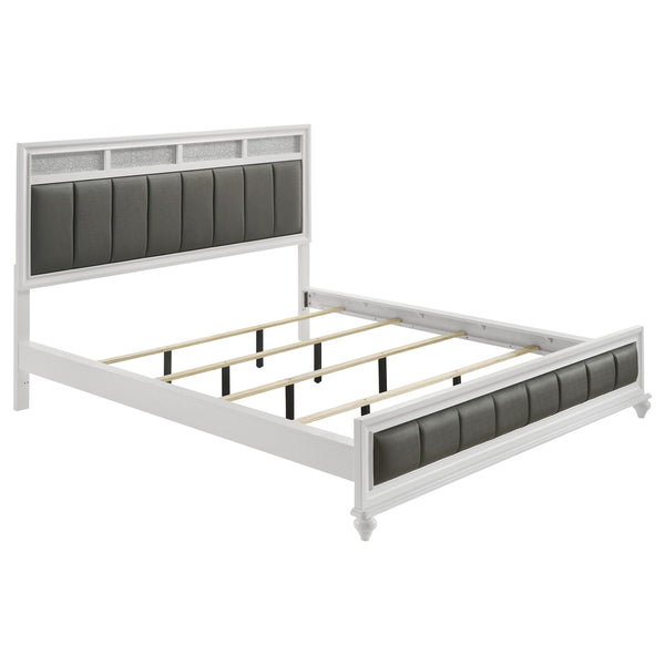  Coaster Furniture Barzini 205891KW Wood California King Panel Bed - White IMAGE 1