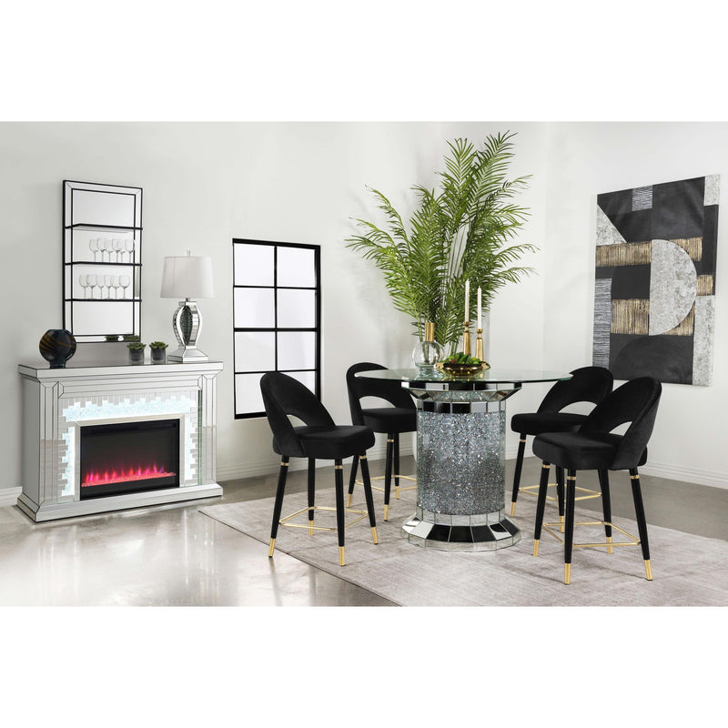  Coaster Furniture Lindsey 193569 Velvet Upholstered Counter Chair - Black IMAGE 10