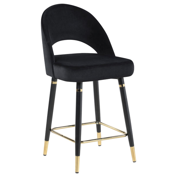  Coaster Furniture Lindsey 193569 Velvet Upholstered Counter Chair - Black IMAGE 1