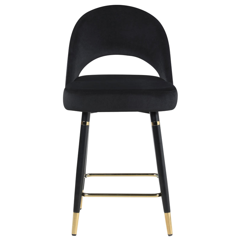  Coaster Furniture Lindsey 193569 Velvet Upholstered Counter Chair - Black IMAGE 2