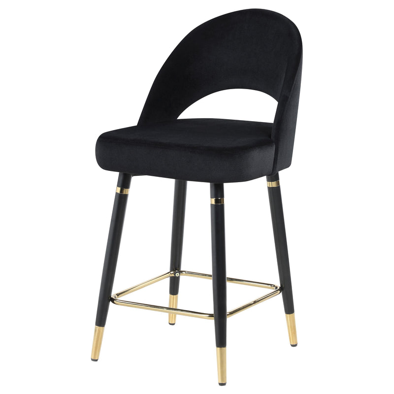  Coaster Furniture Lindsey 193569 Velvet Upholstered Counter Chair - Black IMAGE 3