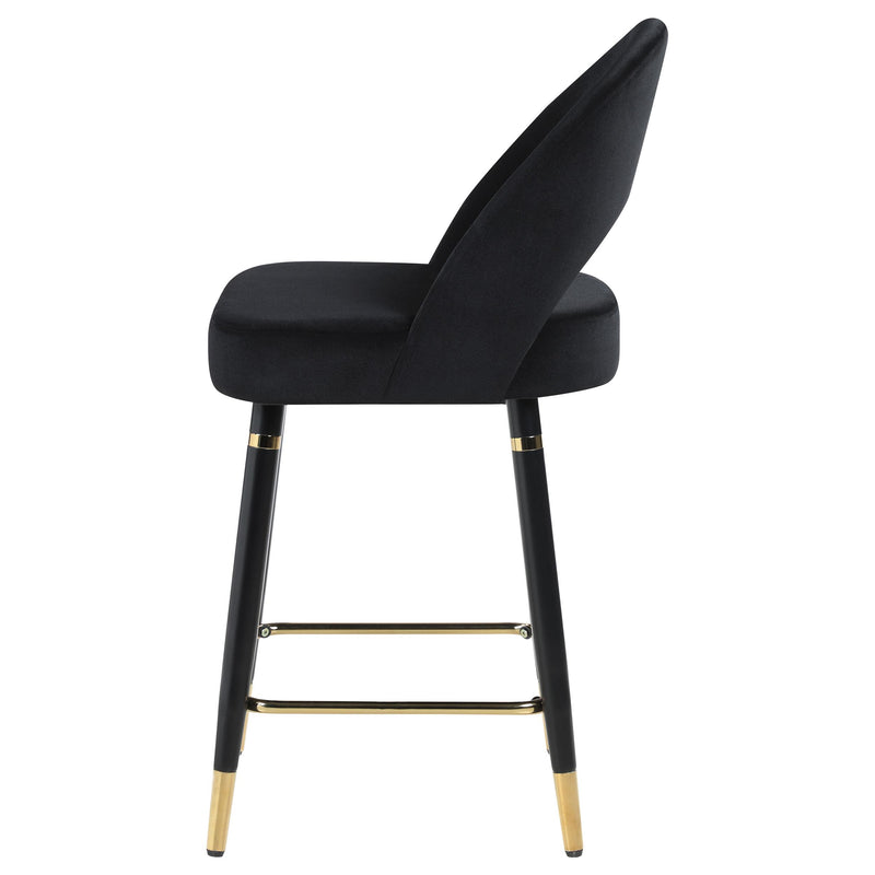  Coaster Furniture Lindsey 193569 Velvet Upholstered Counter Chair - Black IMAGE 4