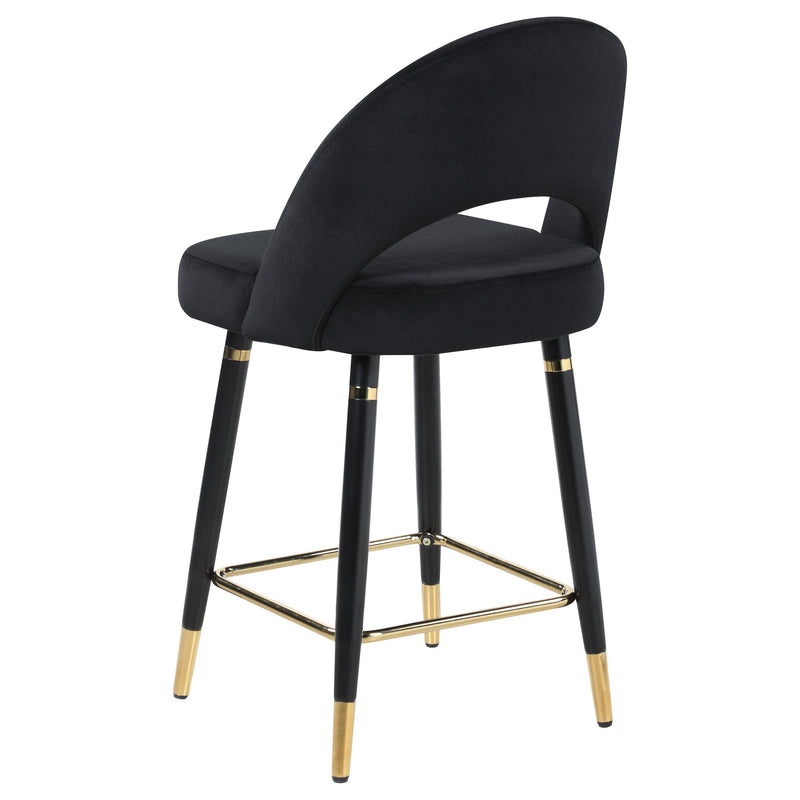  Coaster Furniture Lindsey 193569 Velvet Upholstered Counter Chair - Black IMAGE 5