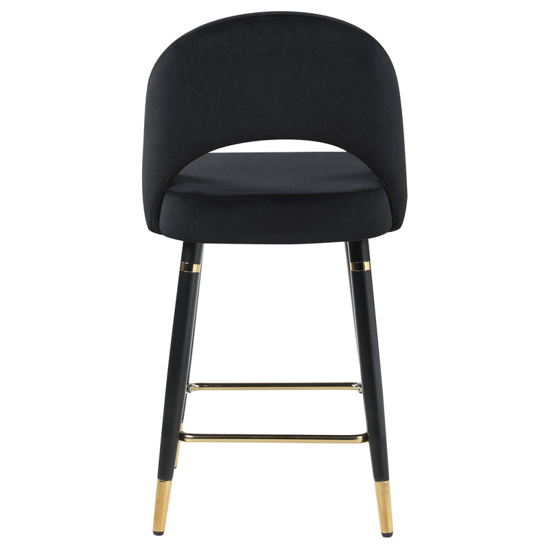  Coaster Furniture Lindsey 193569 Velvet Upholstered Counter Chair - Black IMAGE 6