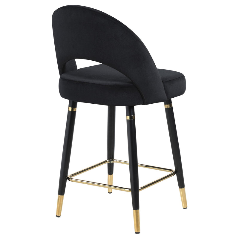  Coaster Furniture Lindsey 193569 Velvet Upholstered Counter Chair - Black IMAGE 7