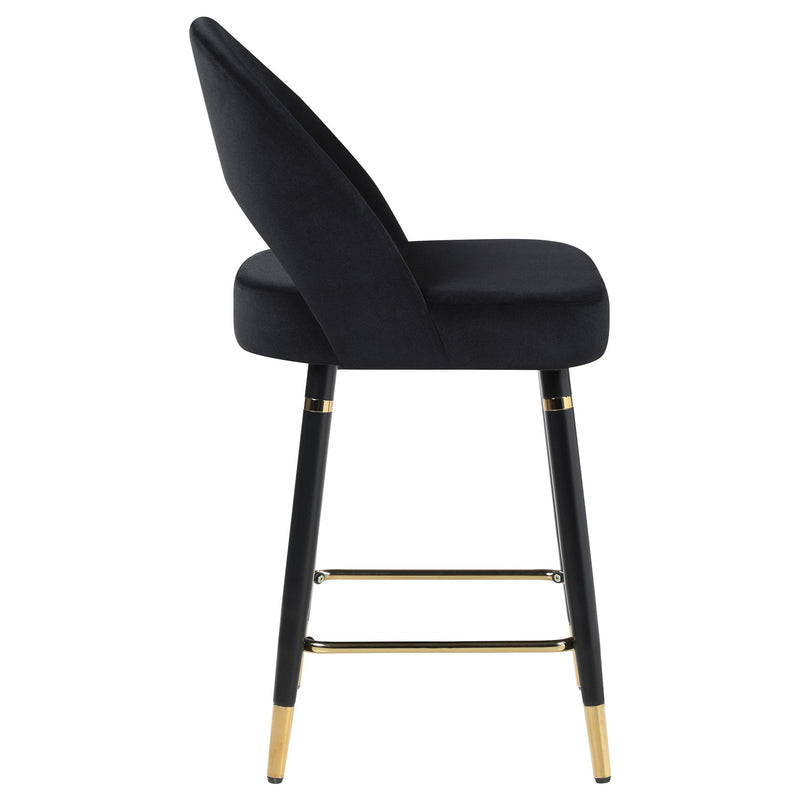  Coaster Furniture Lindsey 193569 Velvet Upholstered Counter Chair - Black IMAGE 8