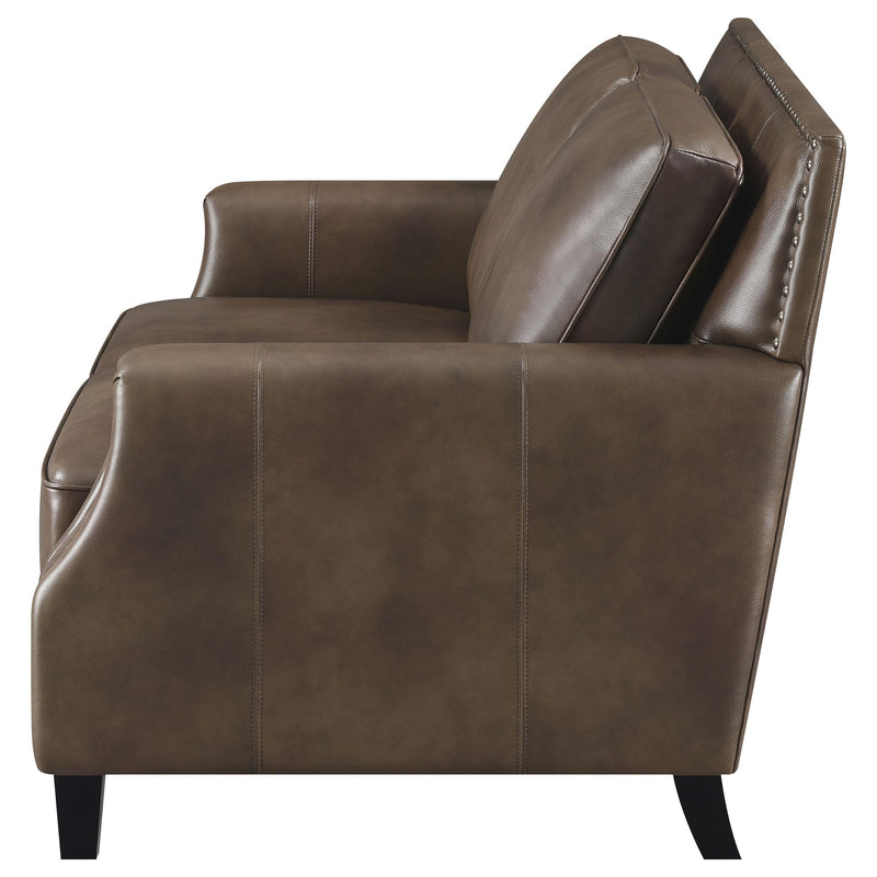 Coaster Furniture Leaton 509442 Upholstered Recessed Arm Loveseat - Brown Sugar IMAGE 4