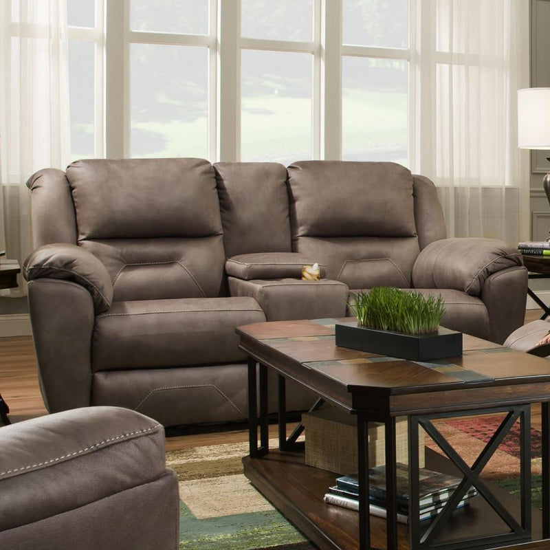  Southern Motion Pandora Power Reclining Leather Look Loveseat with Console 751-78P-276-17 IMAGE 1