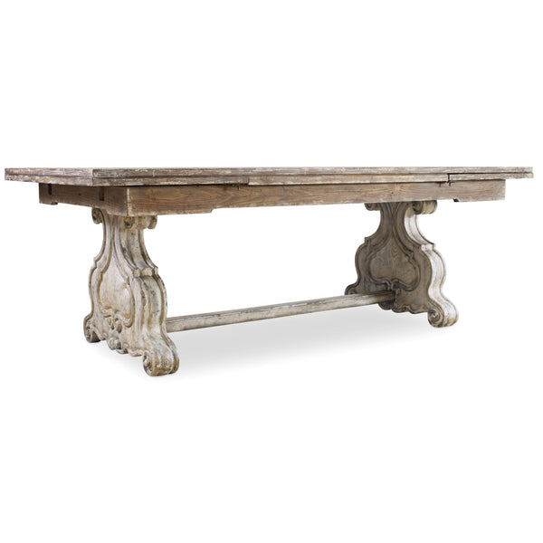 Hooker Furniture 5350-75206 Chatelet Refectory Rectangle Trestle Dining Table with Two 22'' Leaves IMAGE 1